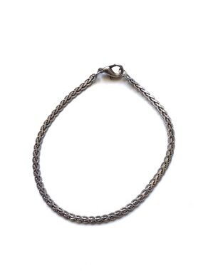 8.25” Woven Braided Link Chain Silver Tone Bracelet